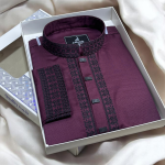 Maroon Embroidered Panjabi